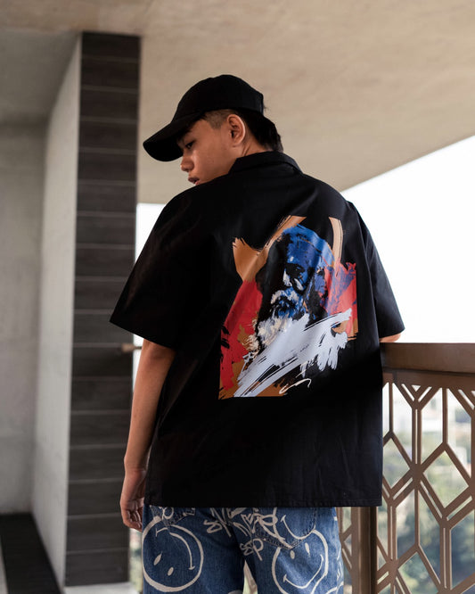 Graphic Camp Shirt - Black