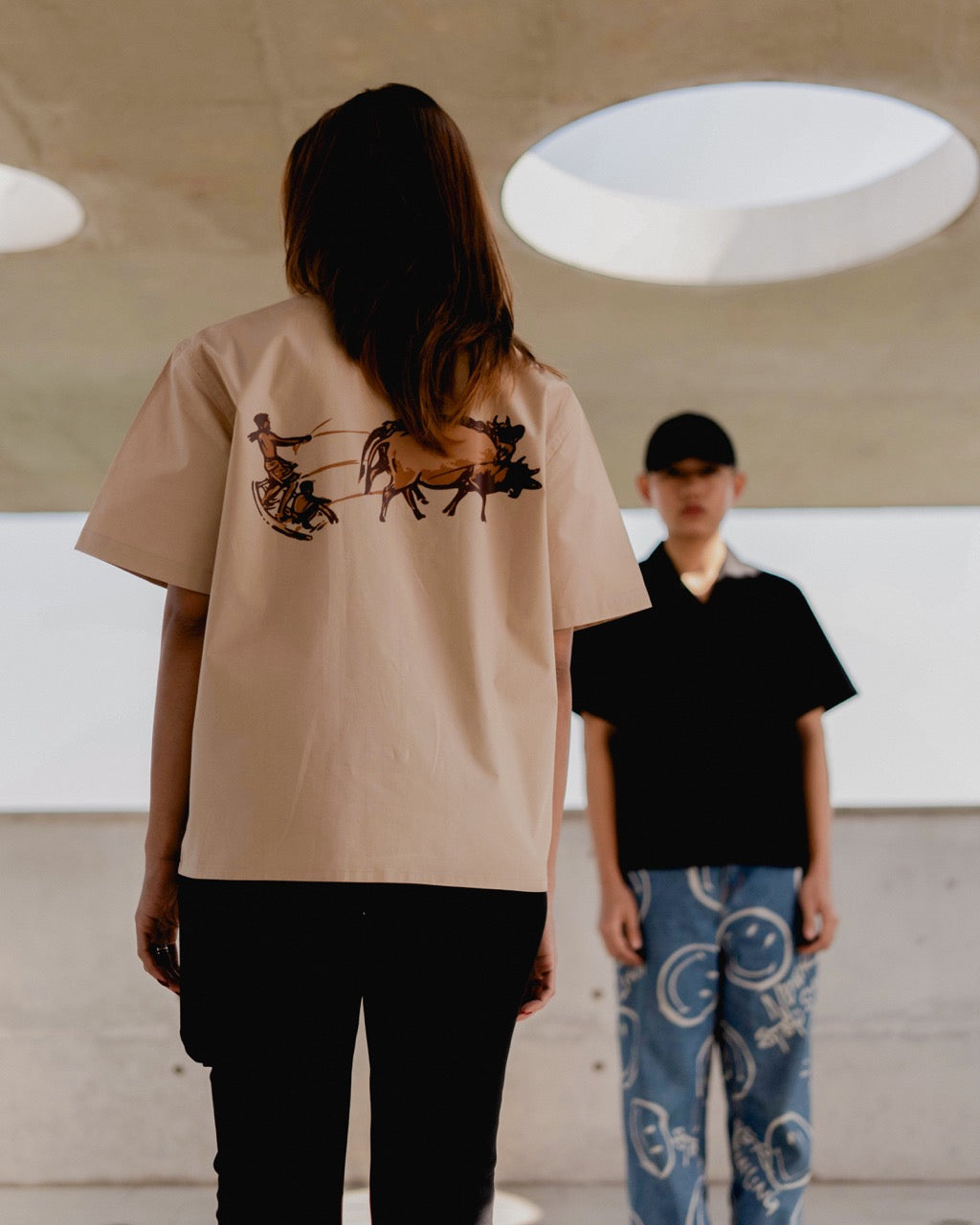 Graphic Camp Shirt - Beige