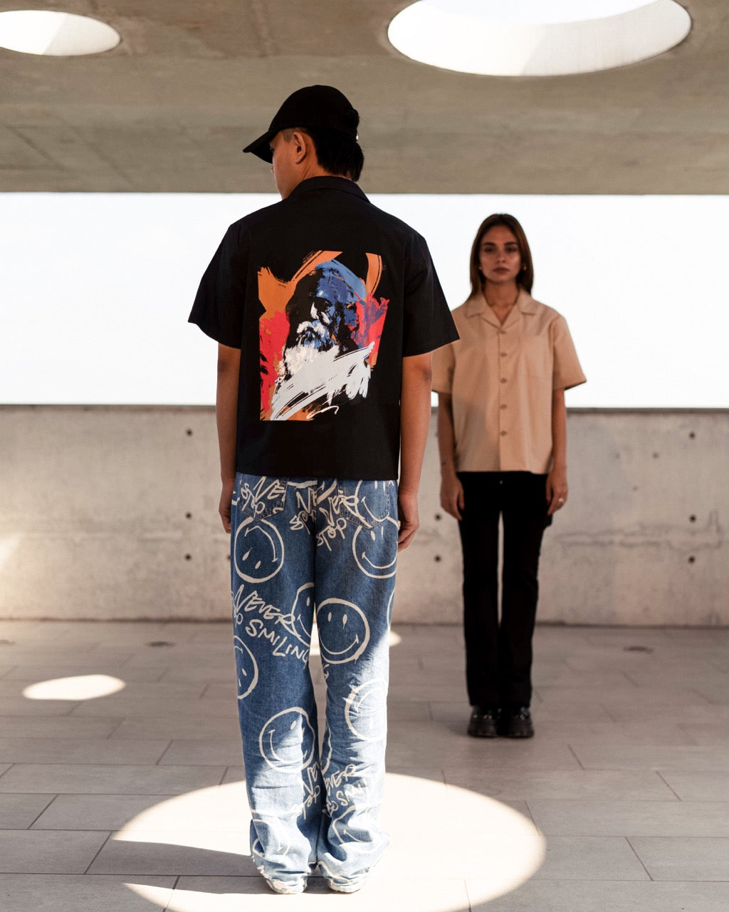 Graphic Camp Shirt - Black
